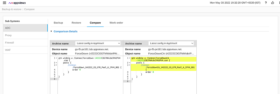 Config compare